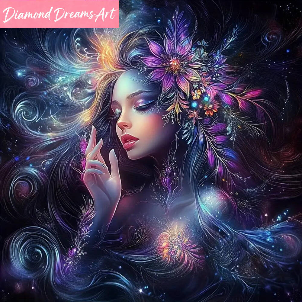 Embroidery Free Pattern - DIY Diamond Painting Woman Portrait Pattern