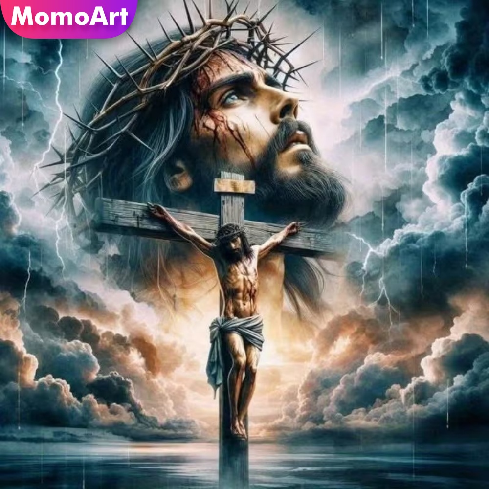 Embroidery Jesus - Momoart Diamond Painting Man Portrait Cross