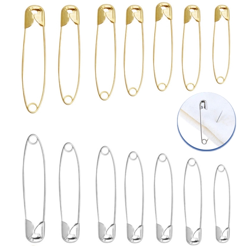 Embroidery House - 100Pcs/lot Stainless Steel Safety Pins 18-53mm