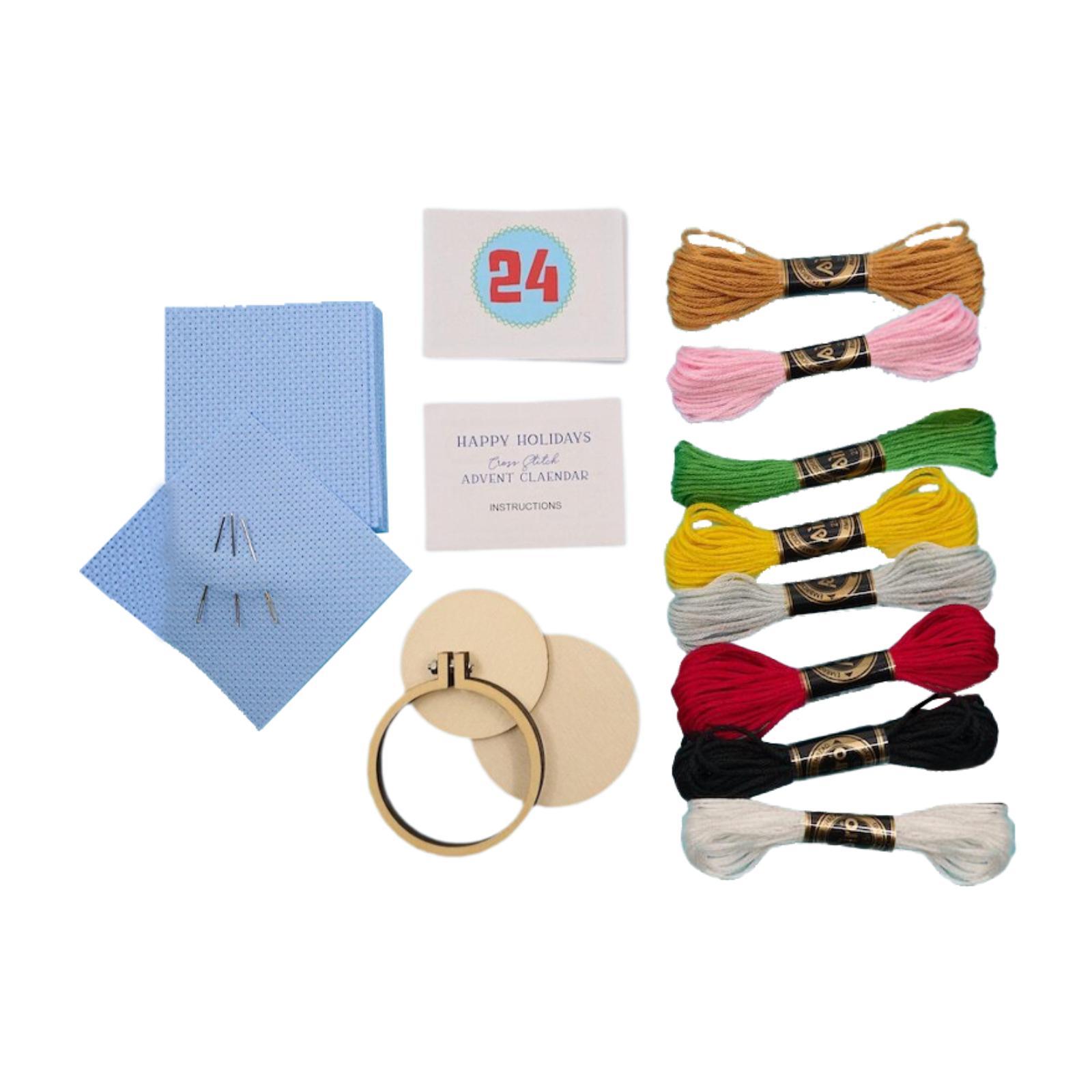 Embroidery Xmas Kits - Christmas Advent Calendar,Xmas Stitch Kit,DIY Craft,Hand