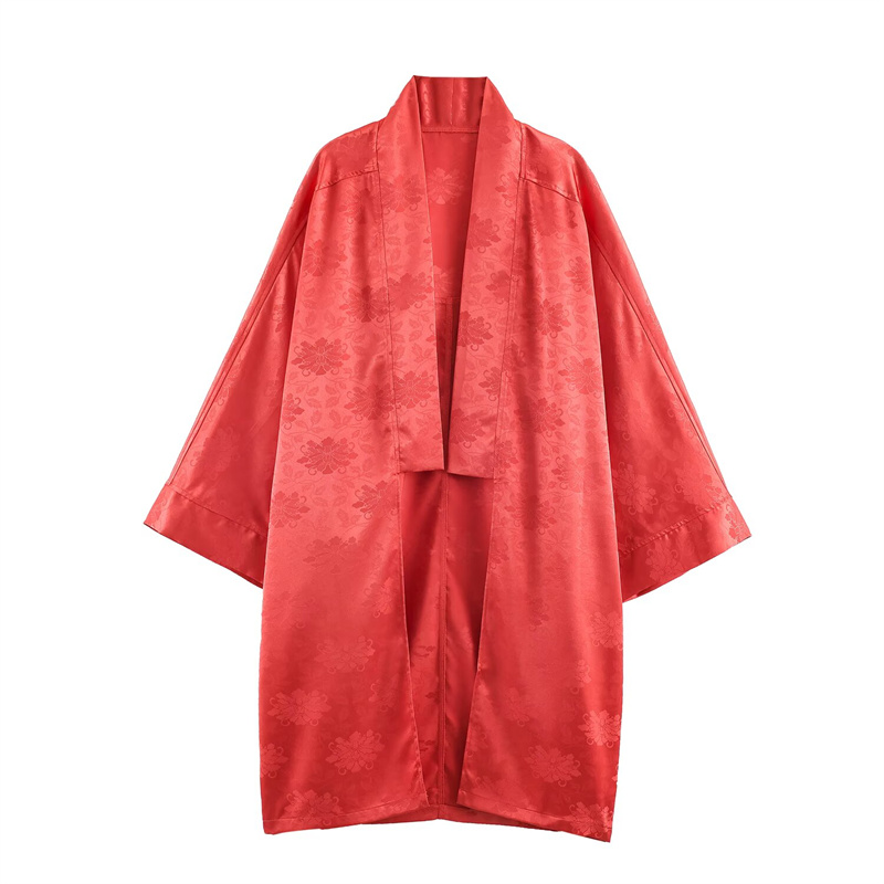 Embroidery A - 2026 Spring Women's Red Floral Jacquard
