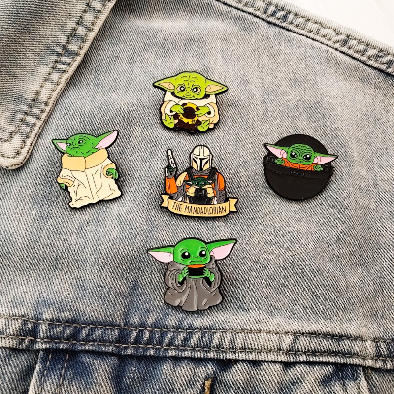 Embroidery Garment - 5pcs Cute cartoon Yoda badge sci-fi