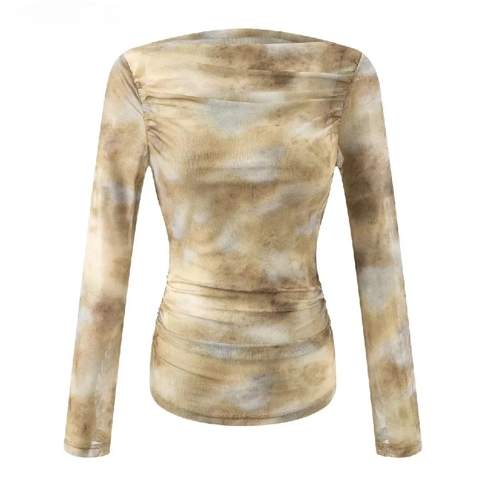 Embroidery A - 2025 Sexy Tie-Dye Print Ruched Shoulder