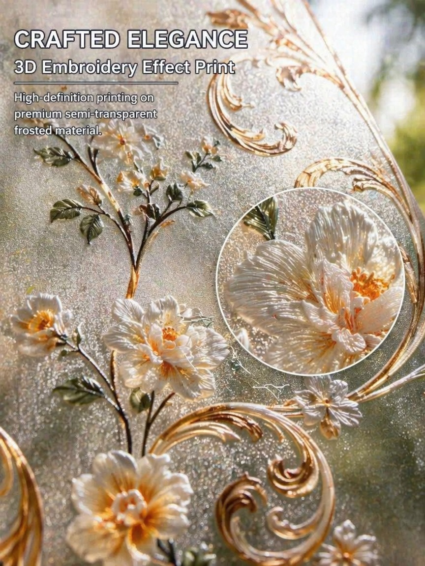 Embroidery Free Pattern - Embroidery Pattern Frosted Privacy Window Film