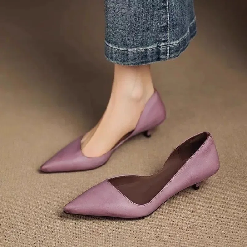 Embroidery Flat Shoes - Women's Pointed Toe Stiletto Heels Fashion