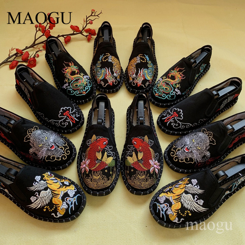 Embroidery Stitch - Unisex Chinese Style Embroidery Slip-On Shoes