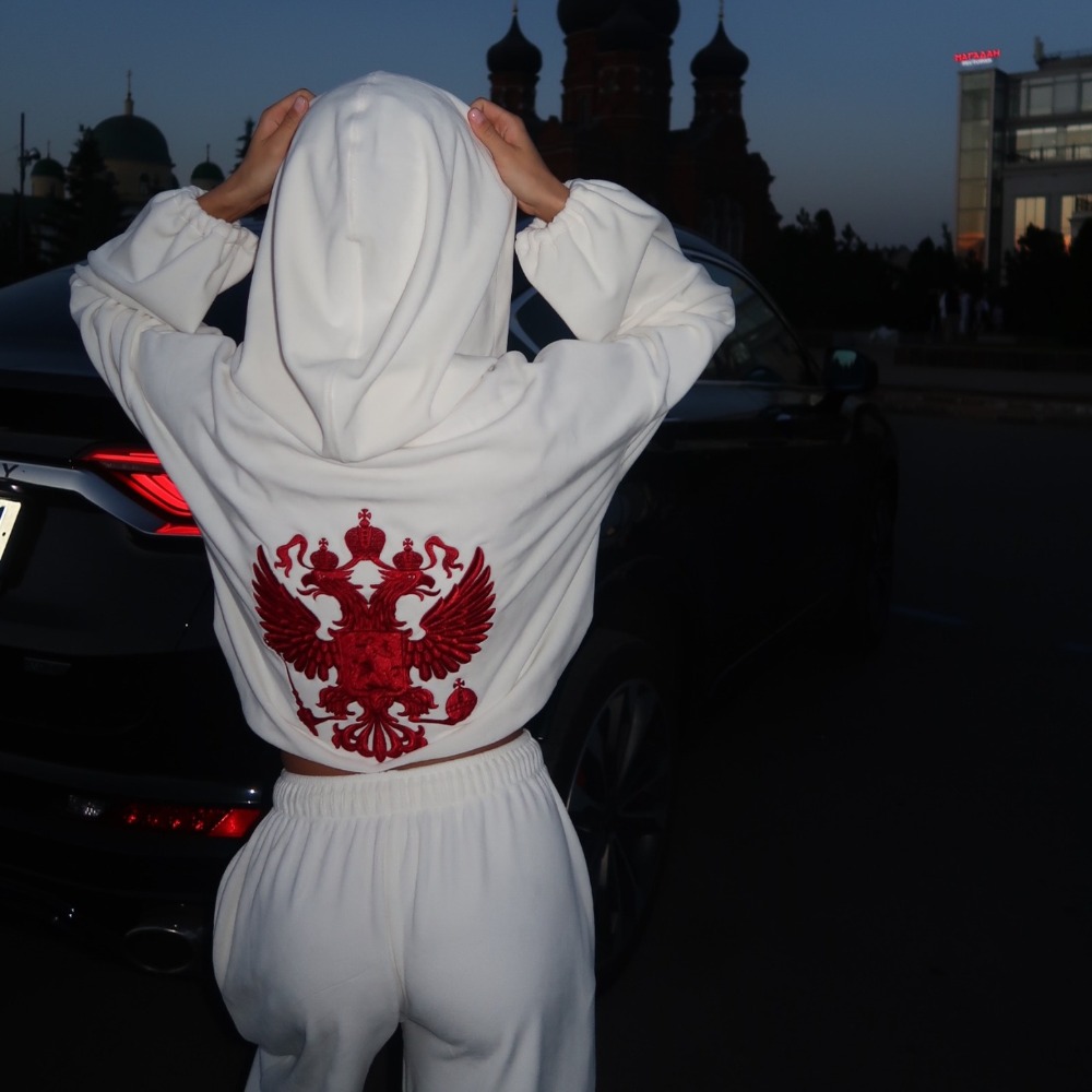Embroidery A - Street Trend Back Embroidered Hoodie Pants