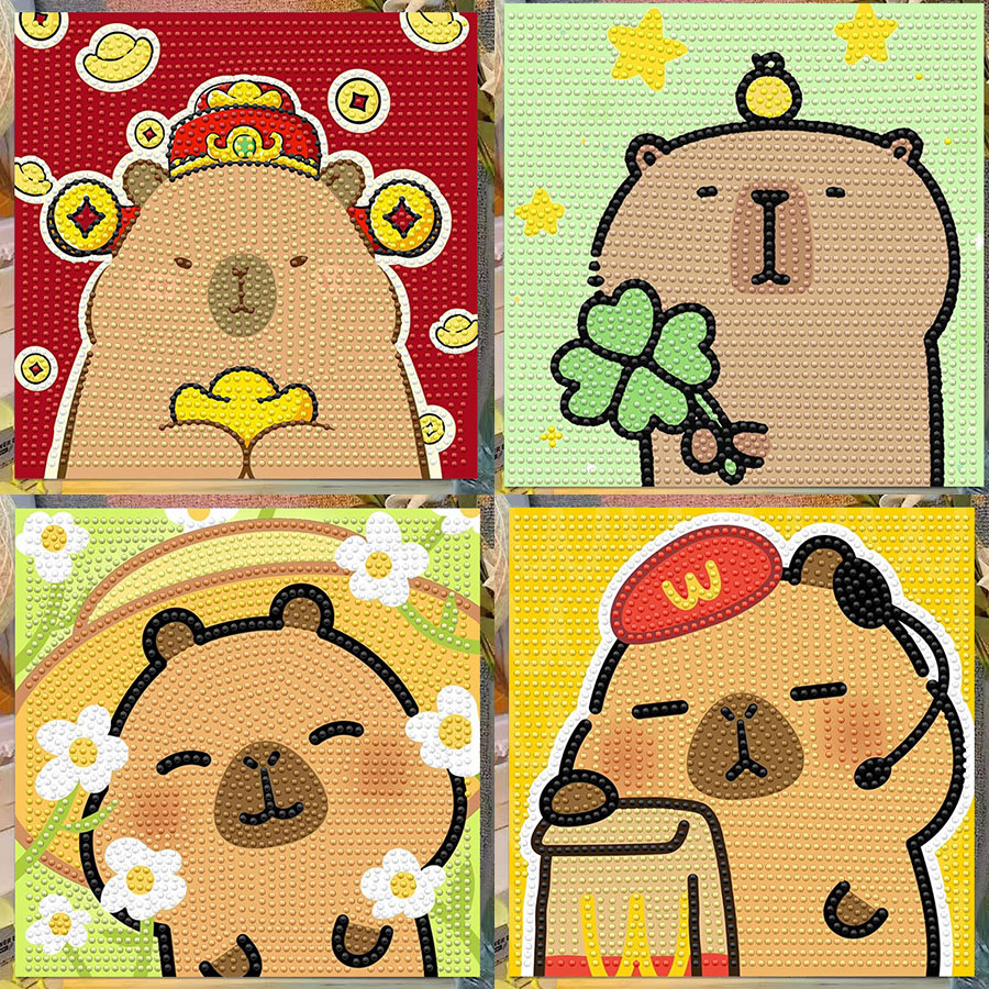 Embroidery Service - Cartoon Capibala Crystal Diamond Decorative Painting