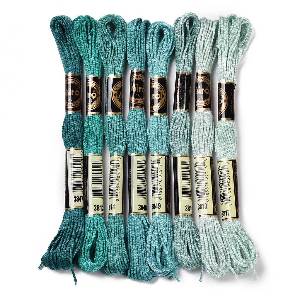 Embroidery Stitch - 1Set 8 Skeins 0.5mm 6-Ply Polyester