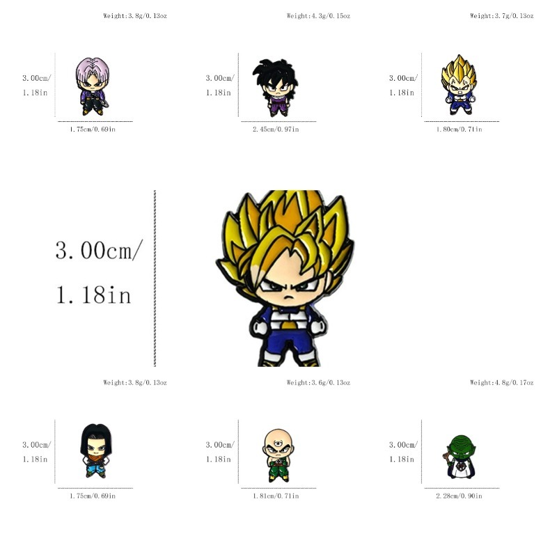 7pcs Set Cute Manga Brooches f - Embroidery Garment 评论和价格