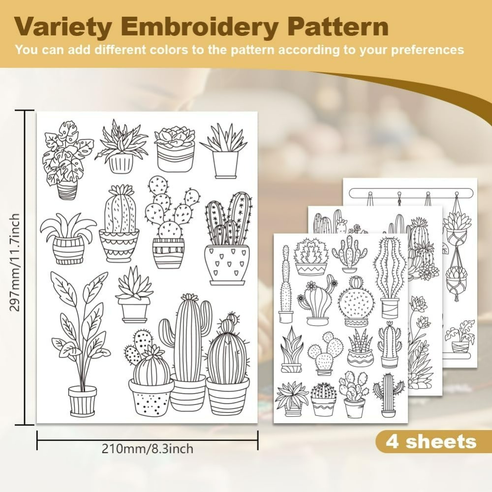 30Pcs Bonsai Cactus Embroidery - Embroidery Free Pattern 评论和价格