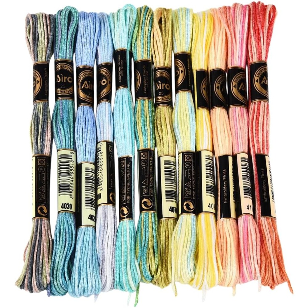 12 Skeins 105 Yards 6 Ply Vari - Embroidery Stitch 评论和价格