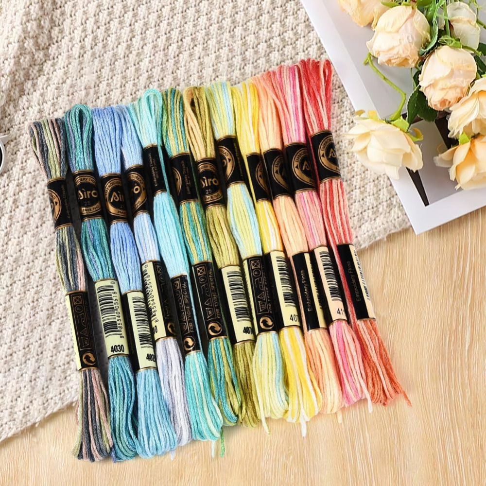 12 Skeins 105 Yards 6 Ply Vari - Embroidery Stitch 评论和价格