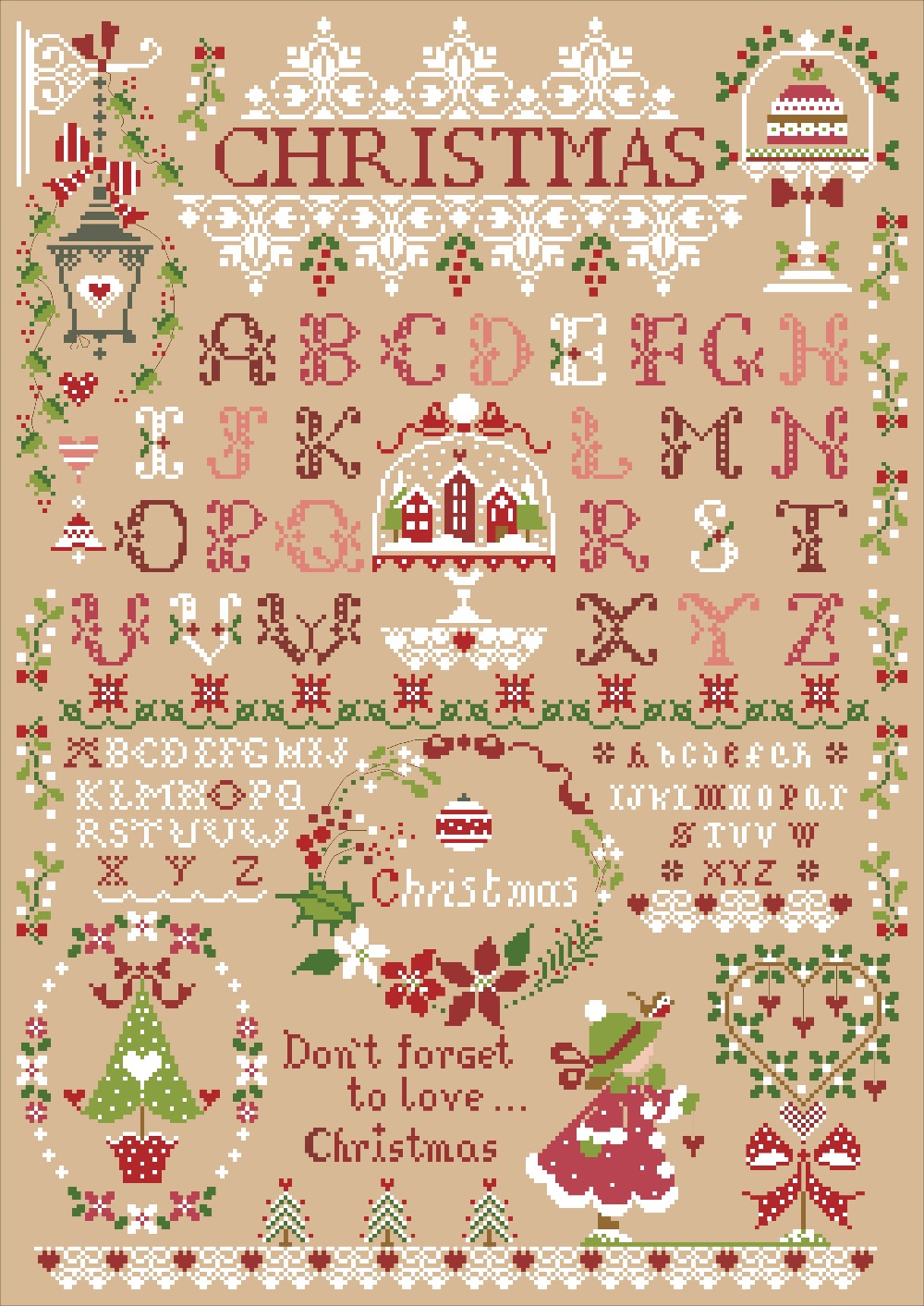 Christmas girl cross stitch ki - Embroidery Xmas Kits 评论和价格