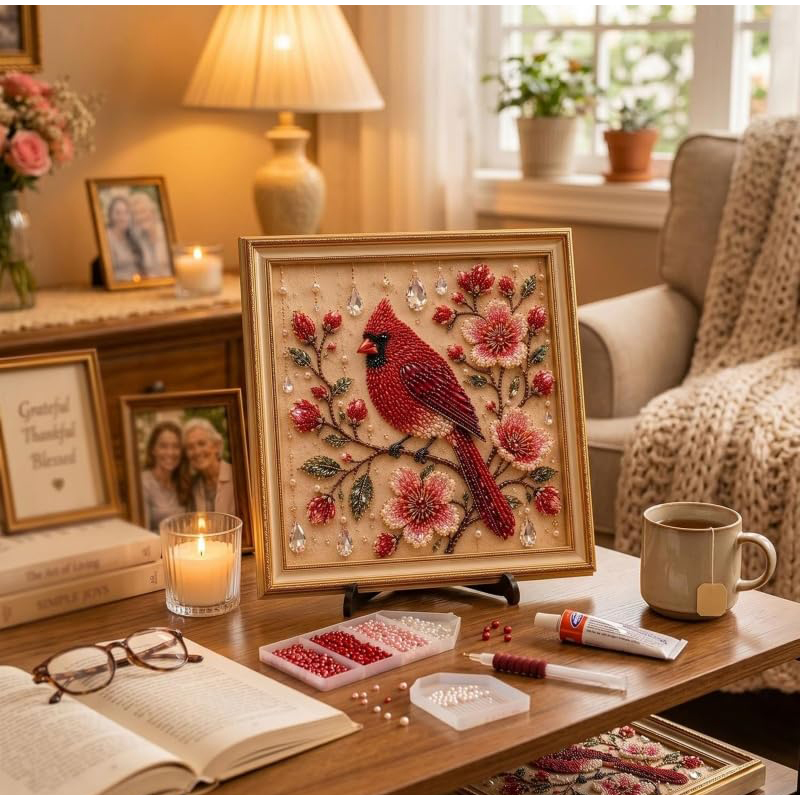 Bird Pearl Art DIY Kit Cardina - Embroidery Beads 评论和价格