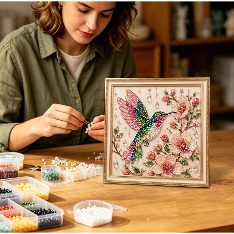Bird Pearl Art DIY Kit Cardina - Embroidery Beads 评论和价格