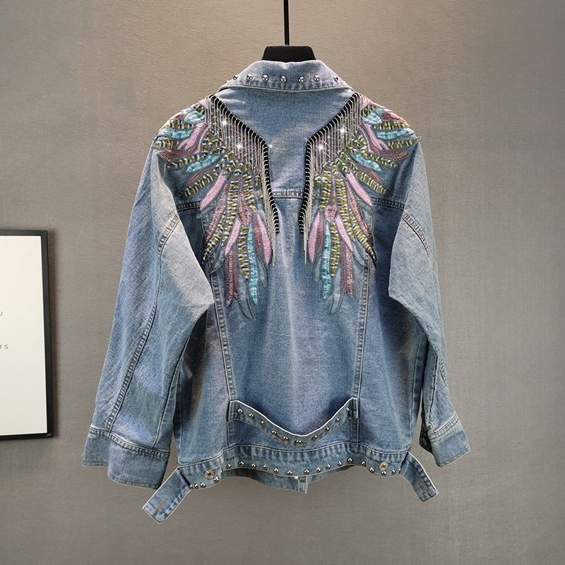 2024 New AutumnFashion Rivet W - Embroidery Jacket Jeans 评论和价格