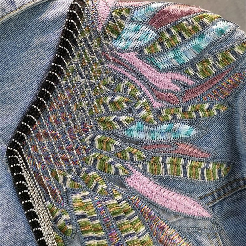 2024 New AutumnFashion Rivet W - Embroidery Jacket Jeans 评论和价格