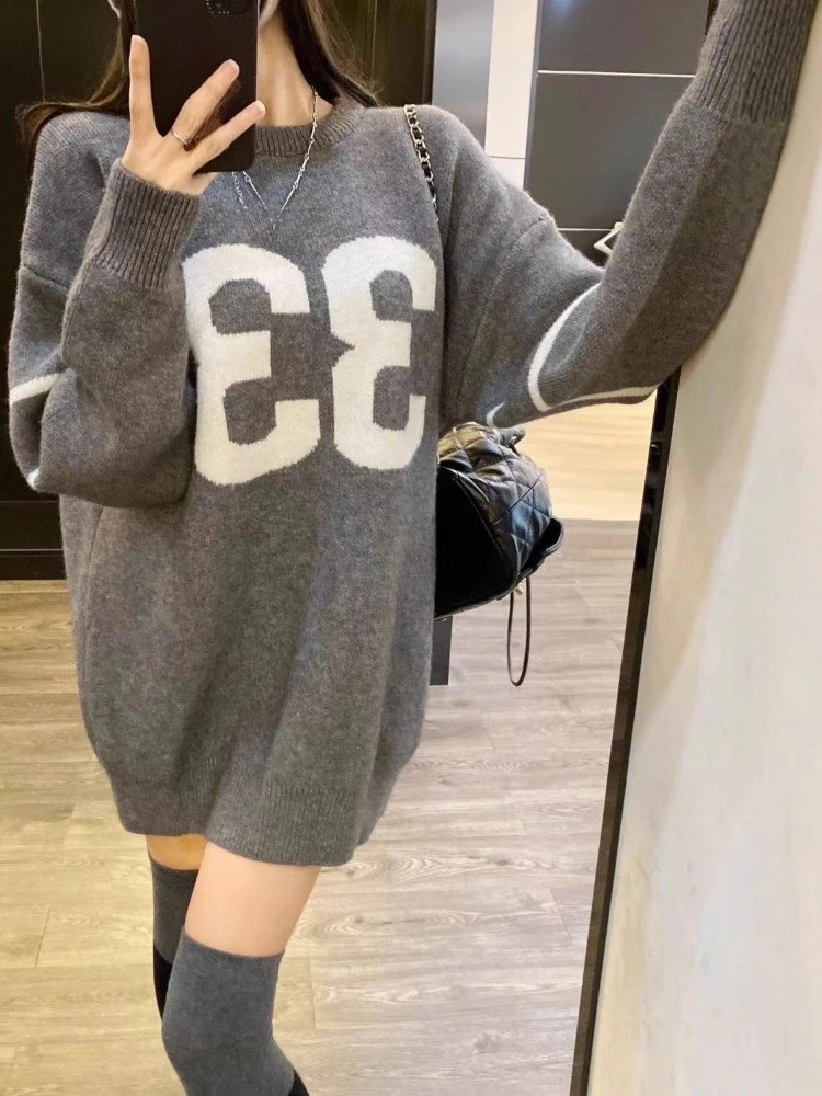 Y2K Vintage Knitted Sweater Wo - Embroidery A 评论和价格