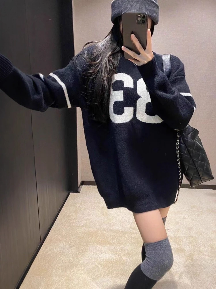 Y2K Vintage Knitted Sweater Wo - Embroidery A 评论和价格