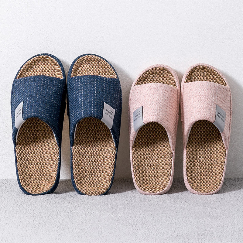Men's Breathable Linen Slipper - Embroidery Flat Shoes 评论和价格