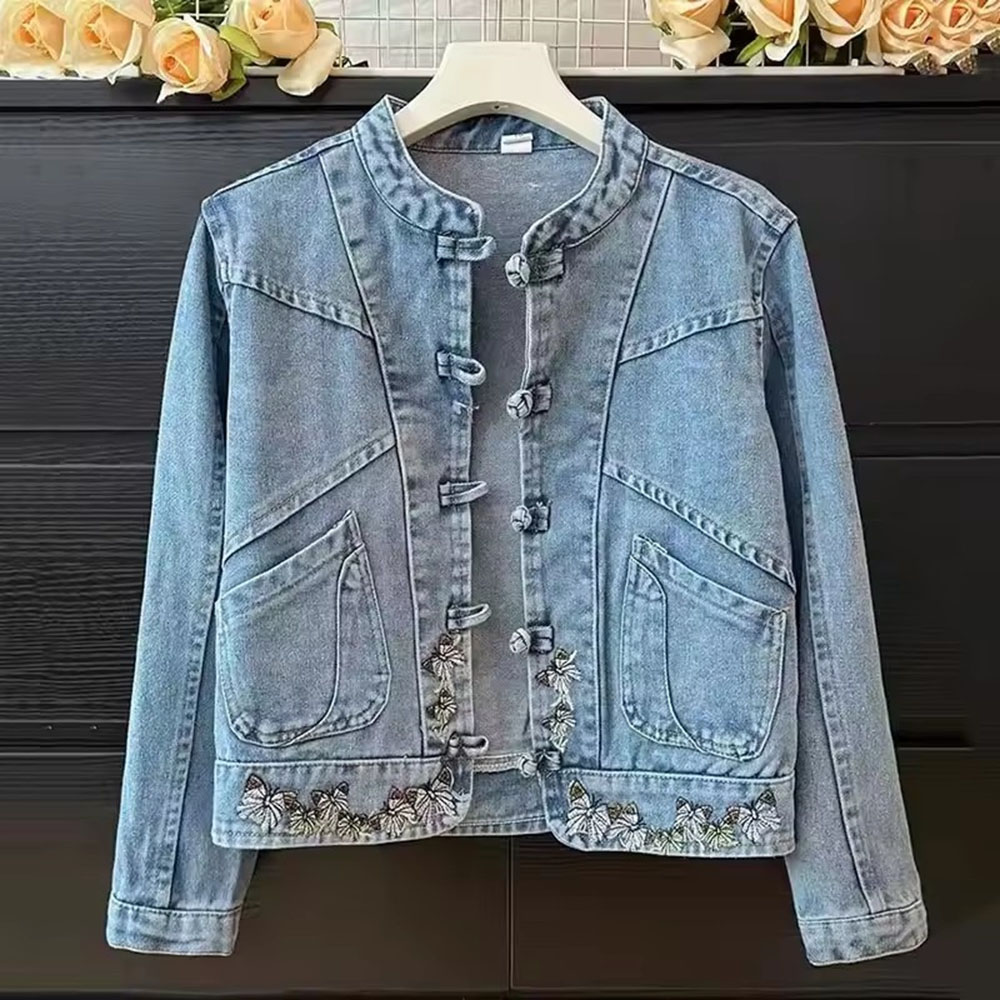 2025 Spring Autumn New Fashion - Embroidery Jacket Jeans 评论和价格