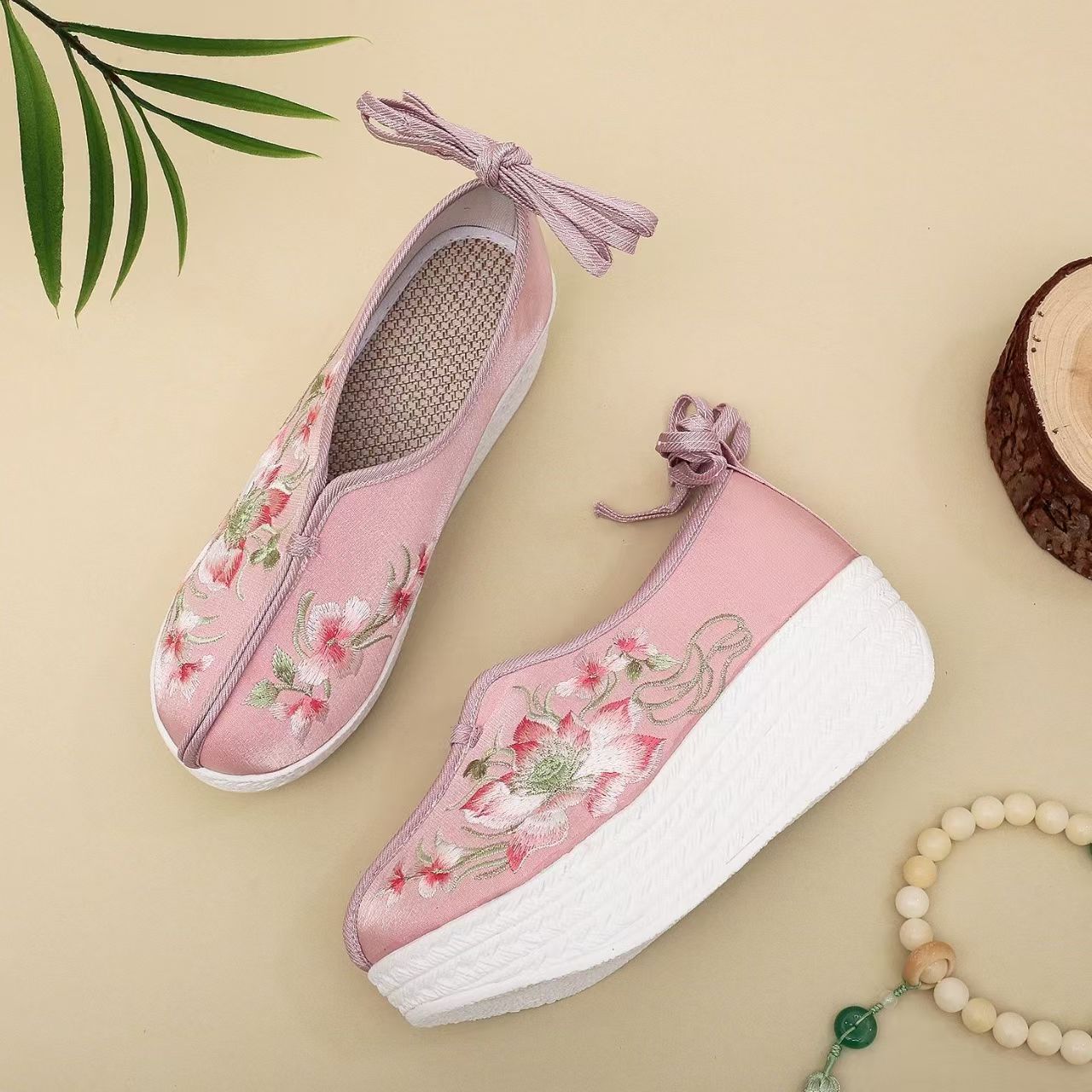 Woman Ethnic Style Wedges Embr - Embroidery Shoes 评论和价格