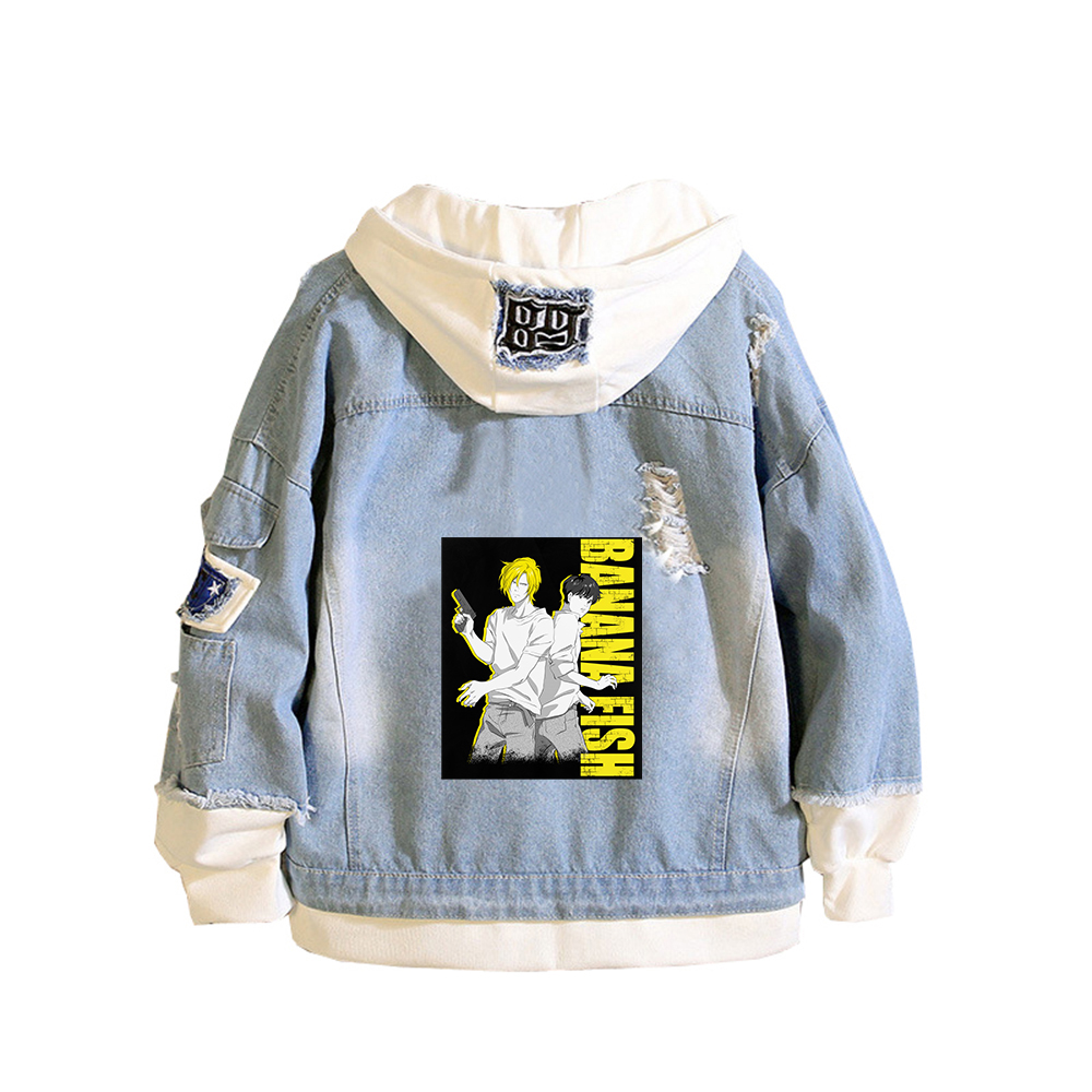 BANANA FISH Demin Jacket Anime - Embroidery Jacket Jeans 评论和价格