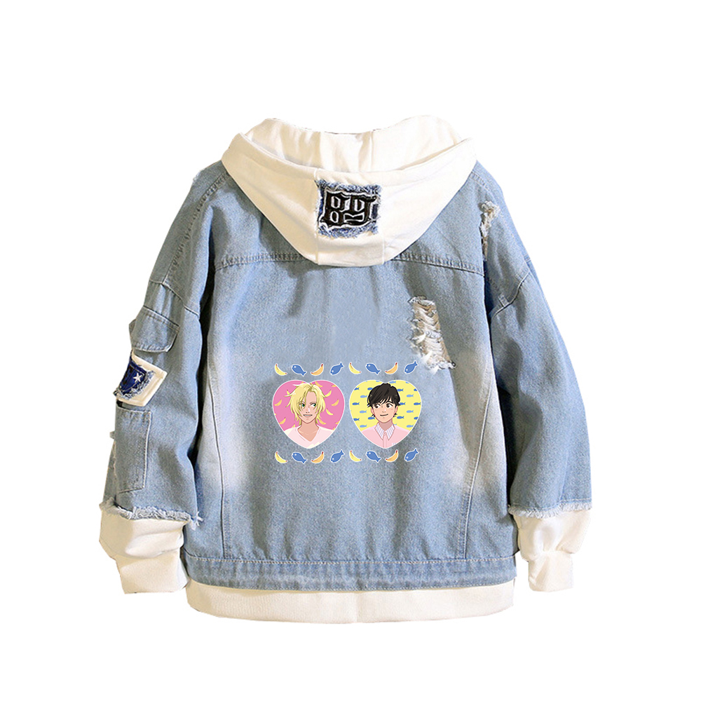 BANANA FISH Demin Jacket Anime - Embroidery Jacket Jeans 评论和价格