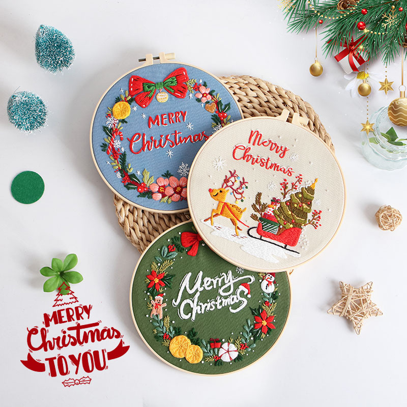 Merry Christmas DIY Embroidery - Embroidery Xmas Kits 评论和价格