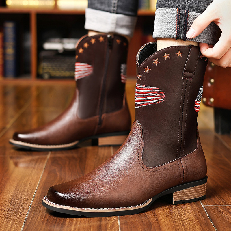 New Brand Men High Boots Embro - Embroidery Stitch 评论和价格