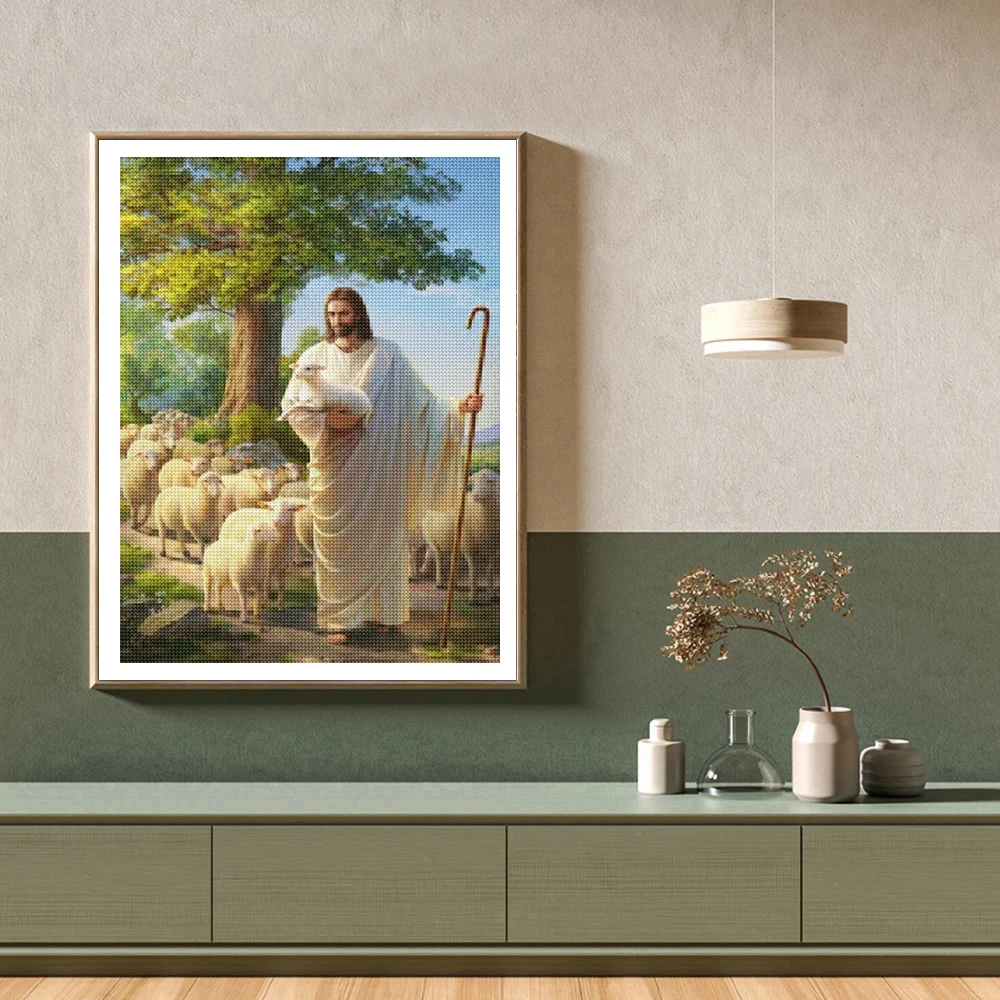 Frameless，DIY Christian Diamon - Embroidery Jesus 评论和价格