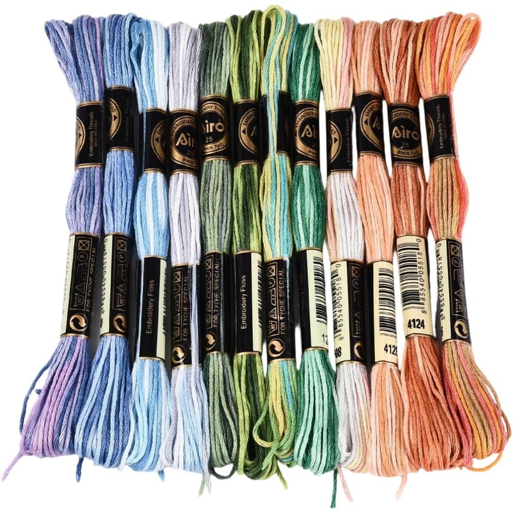 12 Skeins 105 Yards Cross Stit - Embroidery Stitch 评论和价格