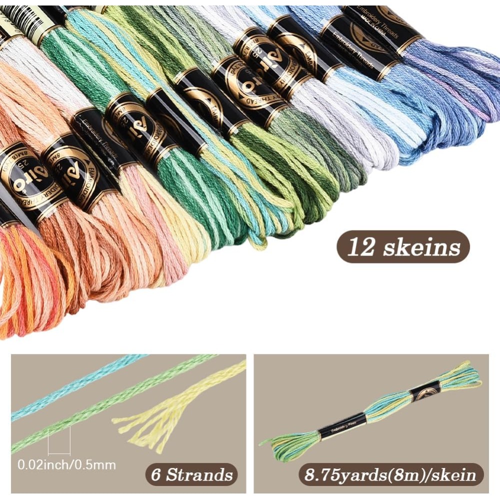 12 Skeins 105 Yards Cross Stit - Embroidery Stitch 评论和价格