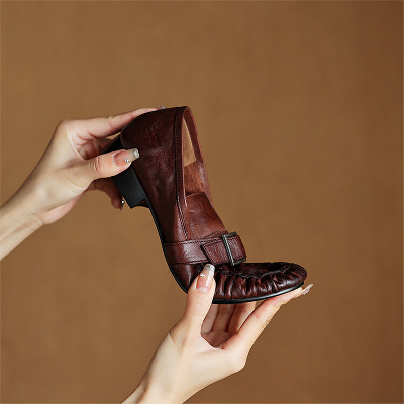 New Autumn Genuine Leather Wom - Embroidery Flat Shoes 评论和价格