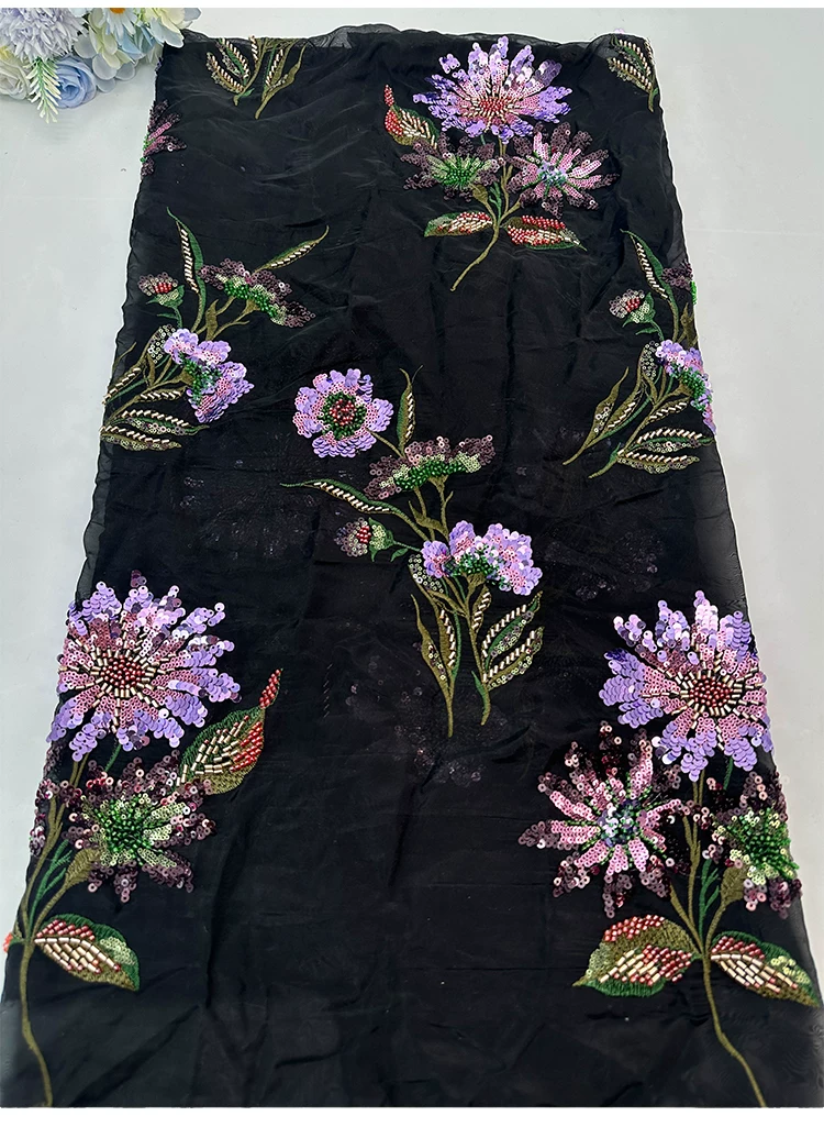 1yard soft mesh fabric Flower  - Embroidery Beads 评论和价格