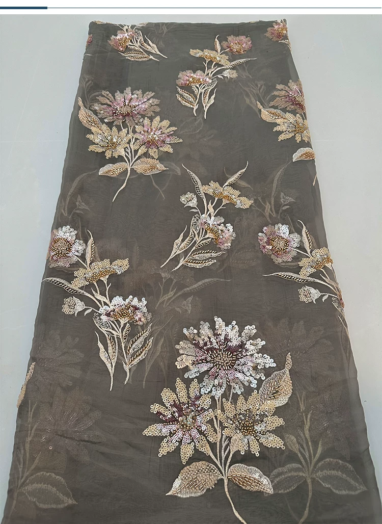 1yard soft mesh fabric Flower  - Embroidery Beads 评论和价格