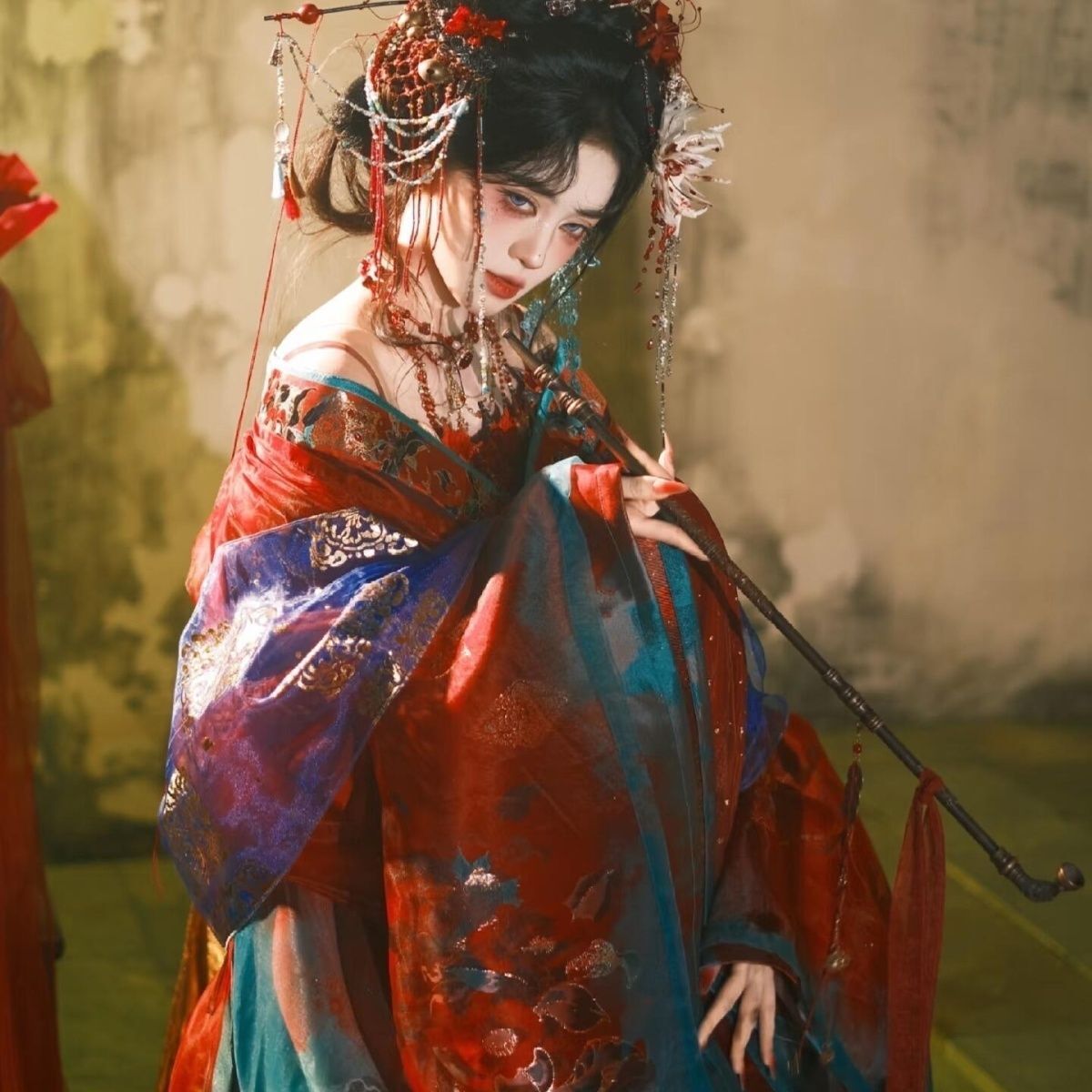 Black Blue Embroidery Hanfu Wo - Embroidery Set 评论和价格