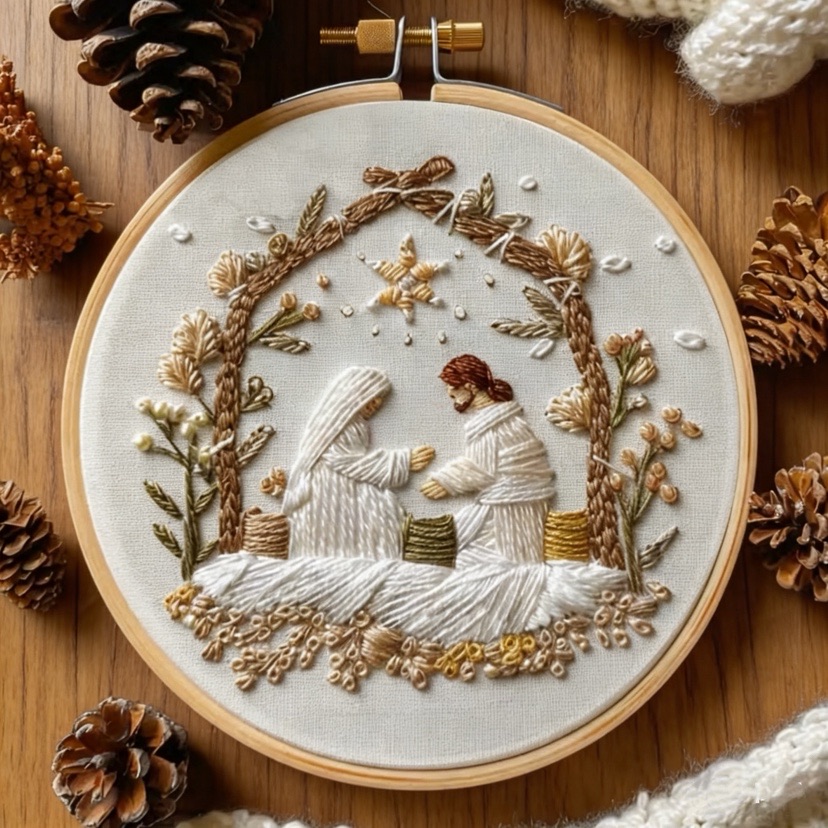 Jesus Birth Christmas Embroide - Embroidery Jesus 评论和价格