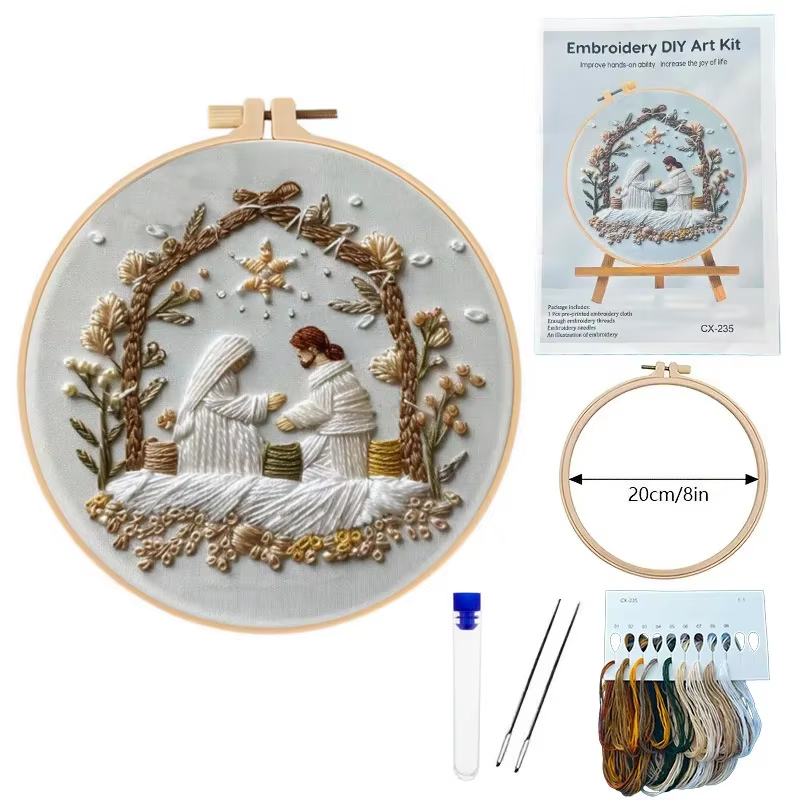 Jesus Birth Christmas Embroide - Embroidery Jesus 评论和价格