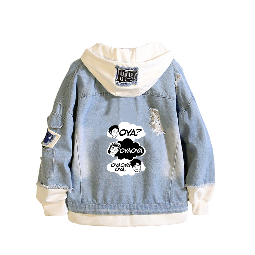 Haikyuu Karasuno VBC Print Wom - Embroidery Jacket Jeans 评论和价格