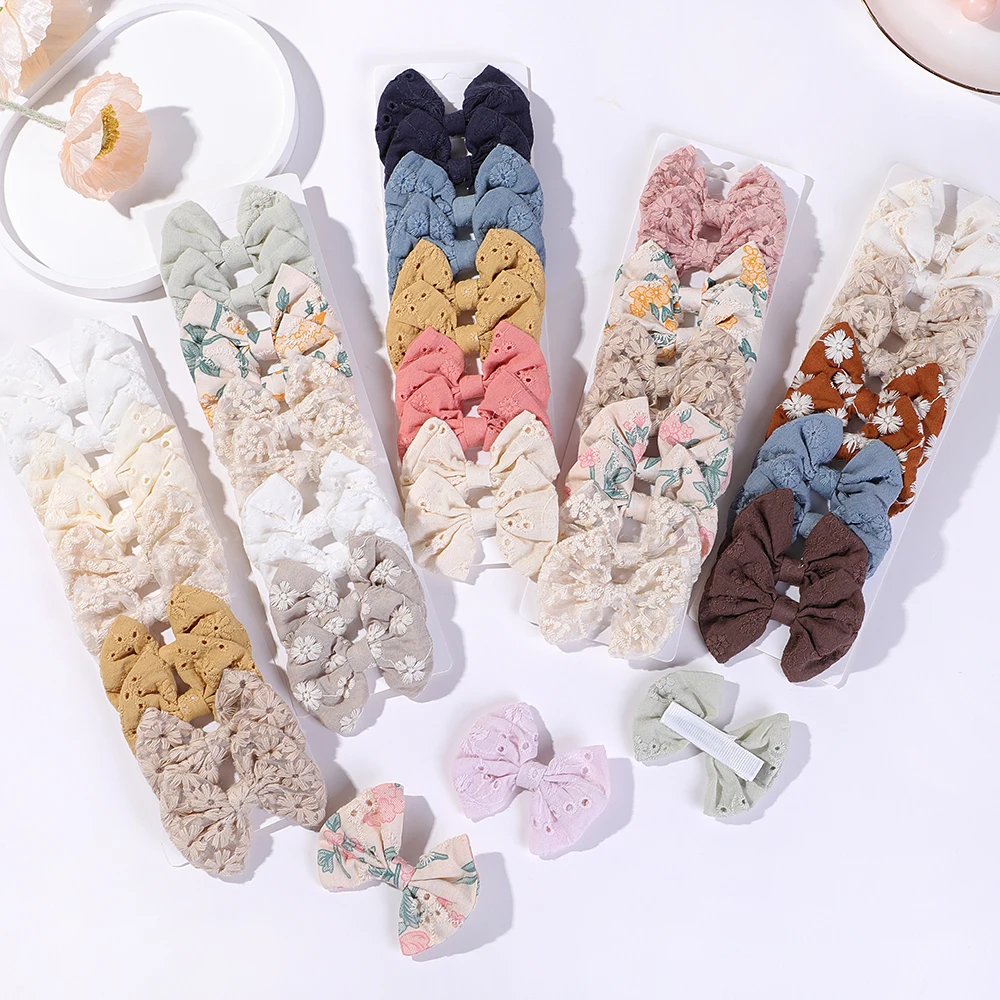 10Pcs/Set Fashion Bows Hairgri - Embroidery Love 评论和价格