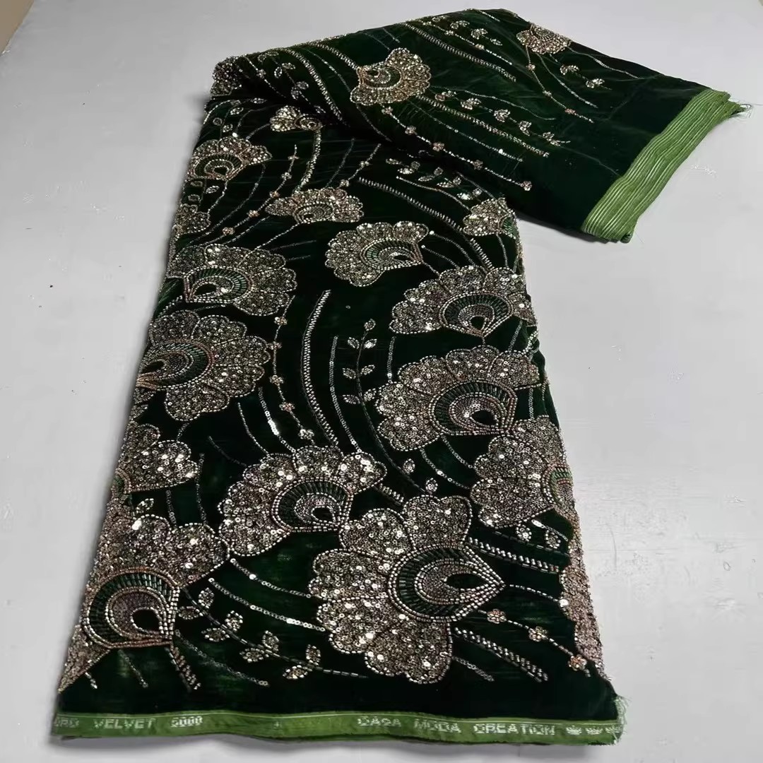 5yard New velvet tela Sequin b - Embroidery Beads 评论和价格