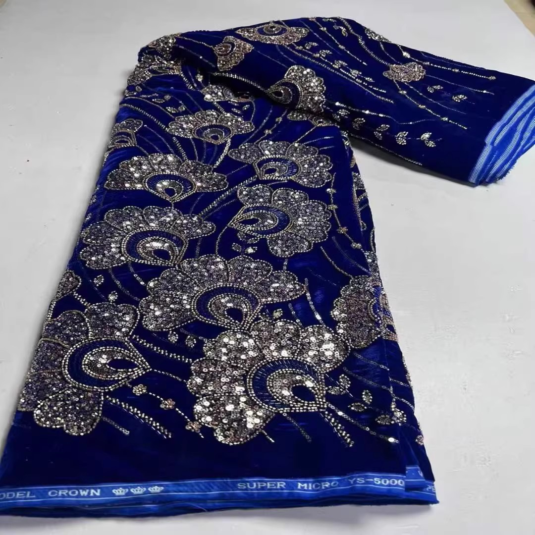 5yard New velvet tela Sequin b - Embroidery Beads 评论和价格