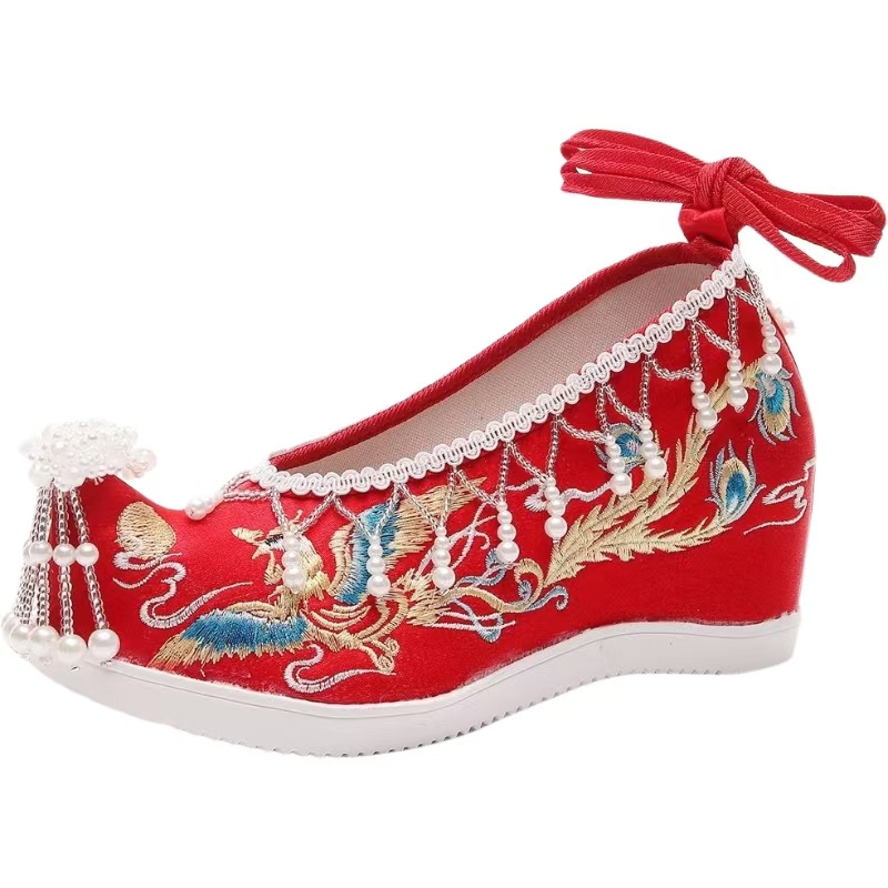 Women New Red Embroidered Wedd - Embroidery Beads 评论和价格