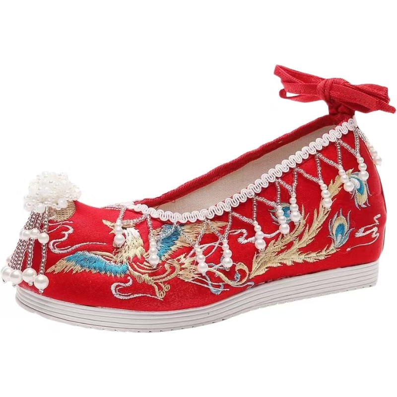 Women New Red Embroidered Wedd - Embroidery Beads 评论和价格