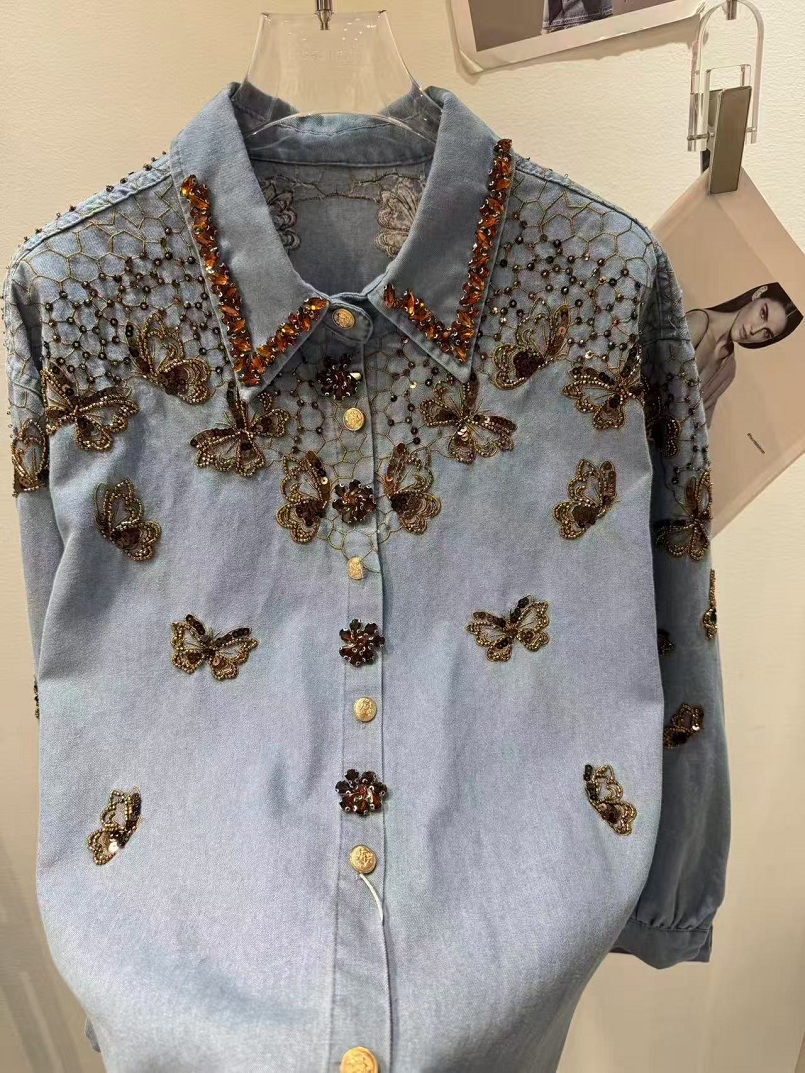 Luxury Style Denim Jacket For  - Embroidery Jacket Jeans 评论和价格