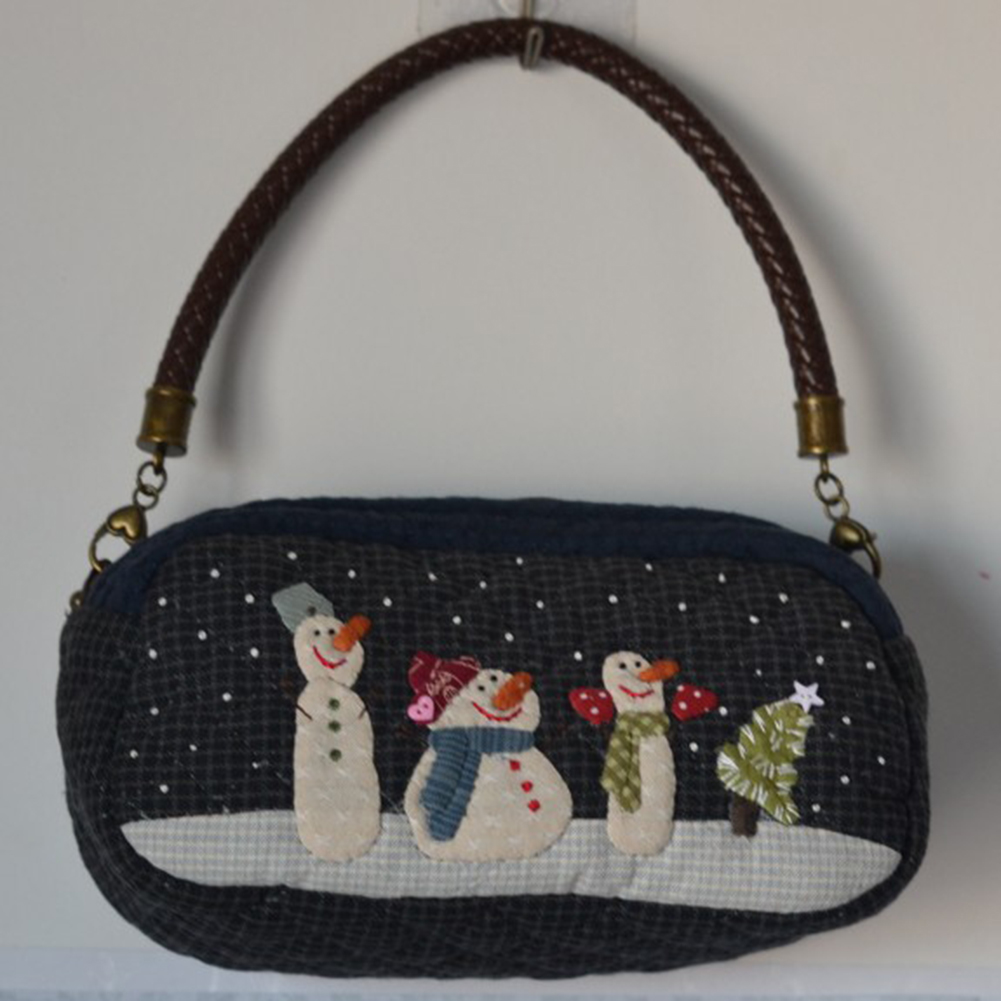 DIY Snow Shoulder Bag Patchwor - Embroidery Xmas Kits 评论和价格