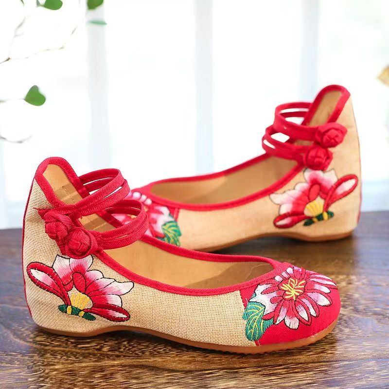 Woman Wedges Embroidered Cloth - Embroidery Shoes 评论和价格
