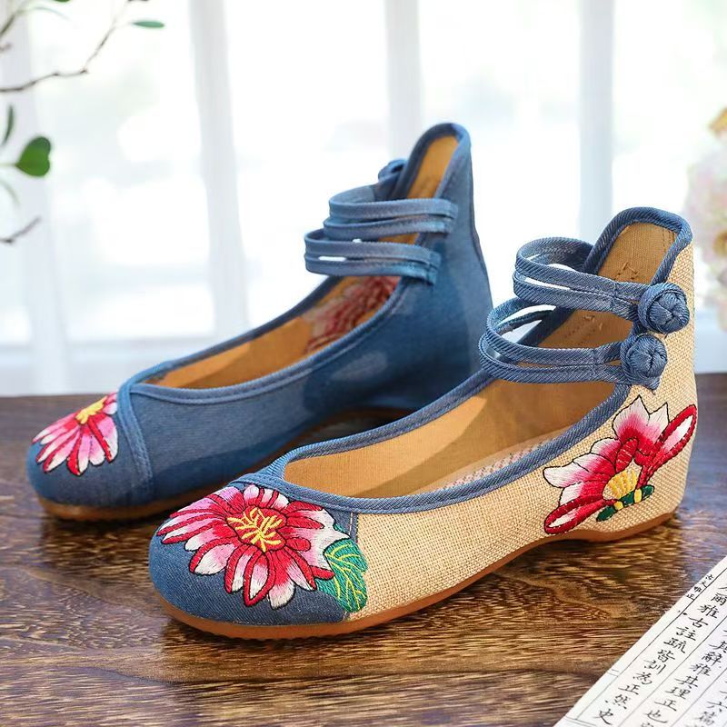 Woman Wedges Embroidered Cloth - Embroidery Shoes 评论和价格